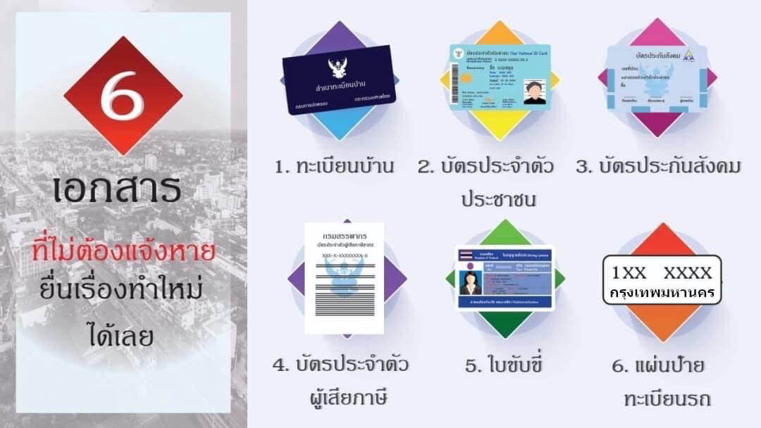 แจ้งเอกสารหายออนไลน์